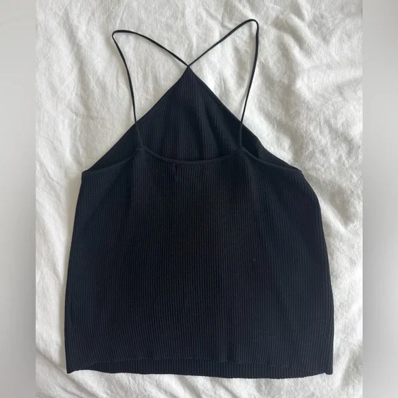 Pink Lily Black Ribbed Halter Neck Top NWOT - Picture 2 of 4